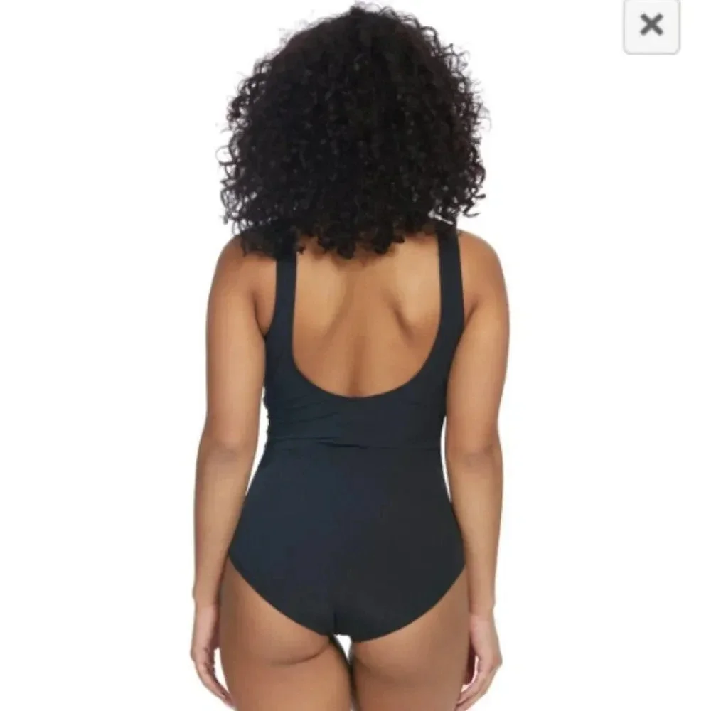 Contours Solitaire V-Neck center Rushing Underwire black One Piece Swimsui… - Picture 7 of 16
